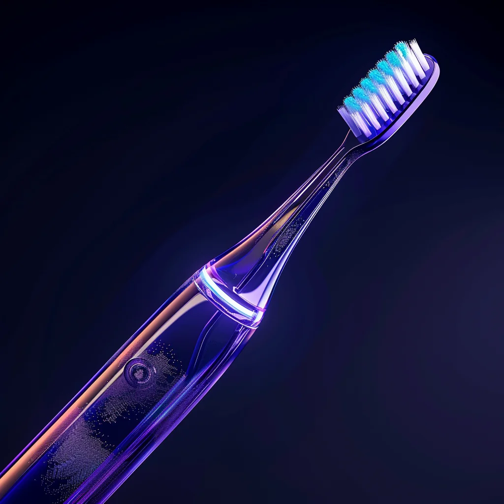 electric structure 3D toothbrush transparent blue