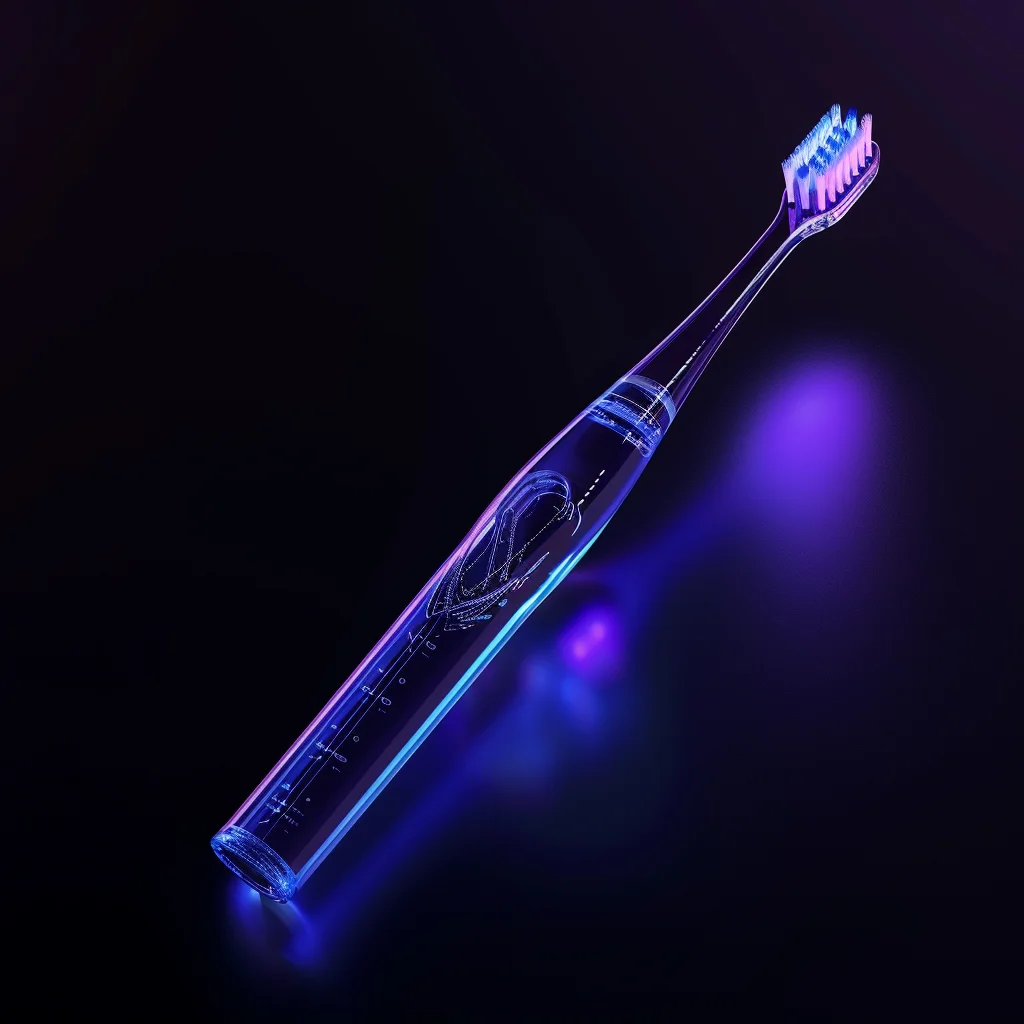 electric toothbrush 3D blue transparent structure