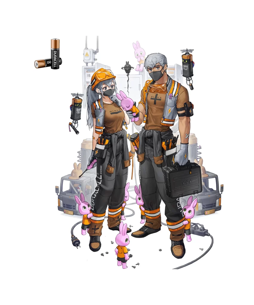 Electrician Workwear Orange Black Repairing