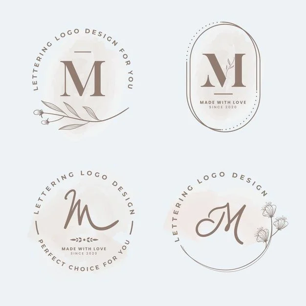 Elegant Lettering Logo Design Cream