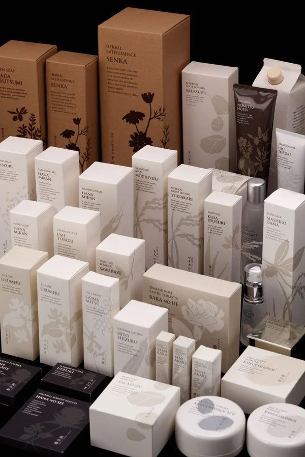 Elegant Skincare Box White Floral Design Botanical