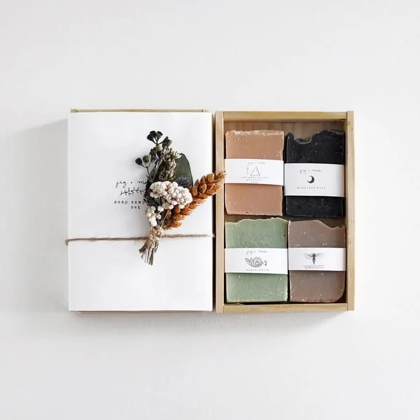 Elegant Soap Box Natural Color Botanical Design Skincare