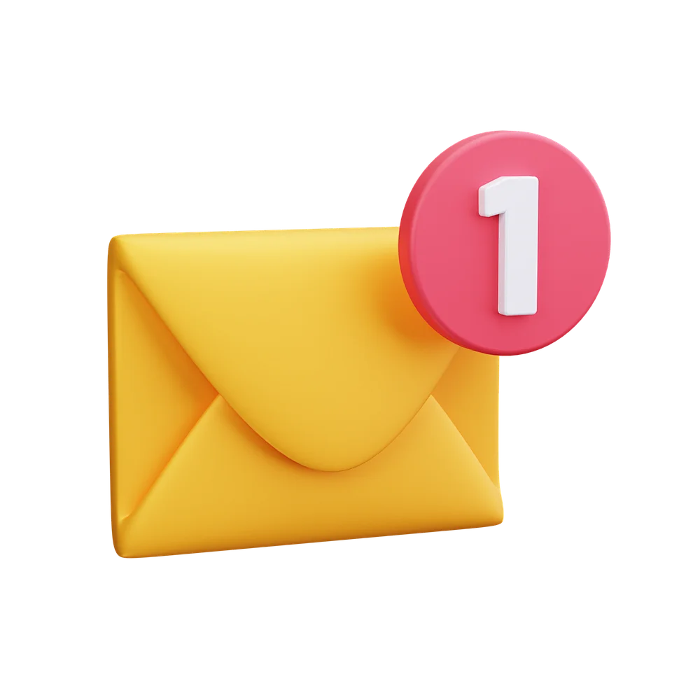 Email Envelope Yellow Red Number