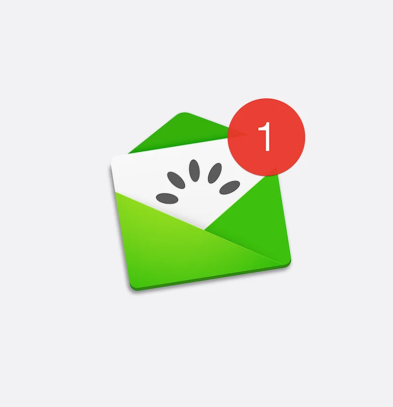 Email Icon Green Red Number