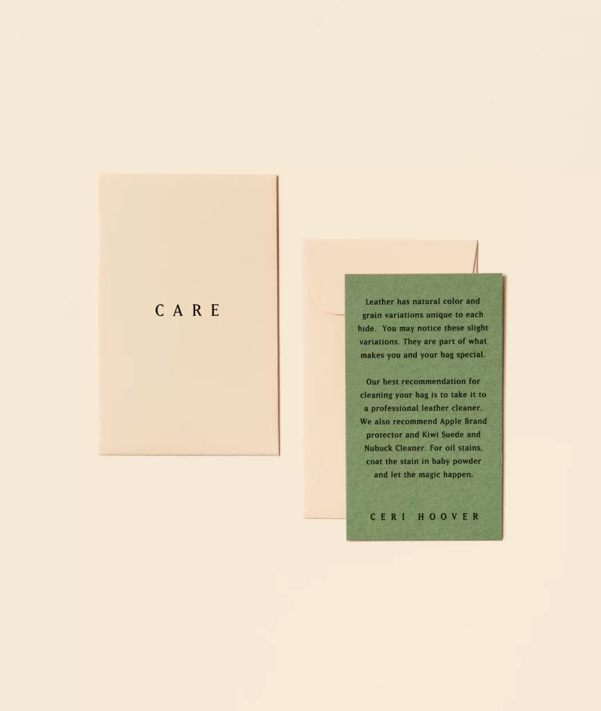 Envelope Leather Care Card