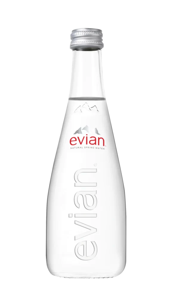 Evian Bottle Clear White