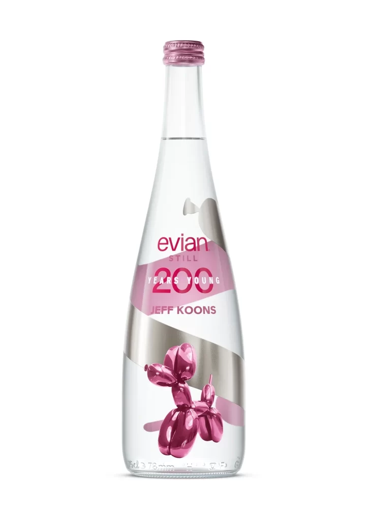 Evian Bottle Pink Balloon Dog Artistic