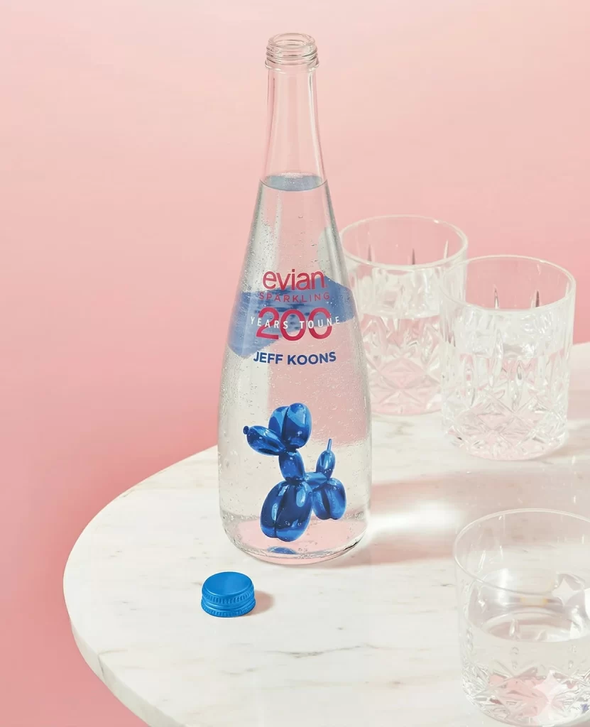 Evian Bottle Sparkling Water Blue Balloon