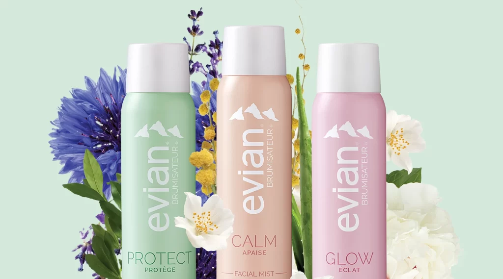 Evian Facial Mist Pastel Green Peach