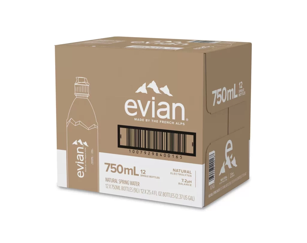 Evian Natural Spring Water Carton Packaging