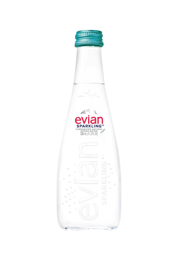 Evian Sparkling Clear Bottle Green Cap