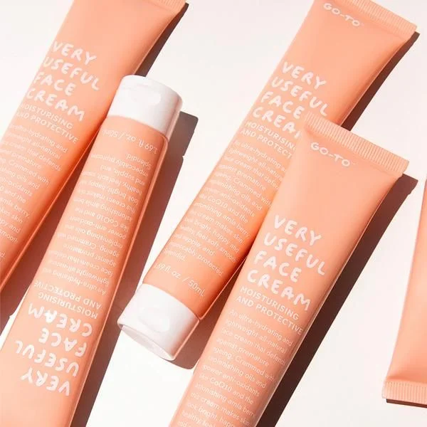 Face Cream Tube Peach Color Modern Skincare