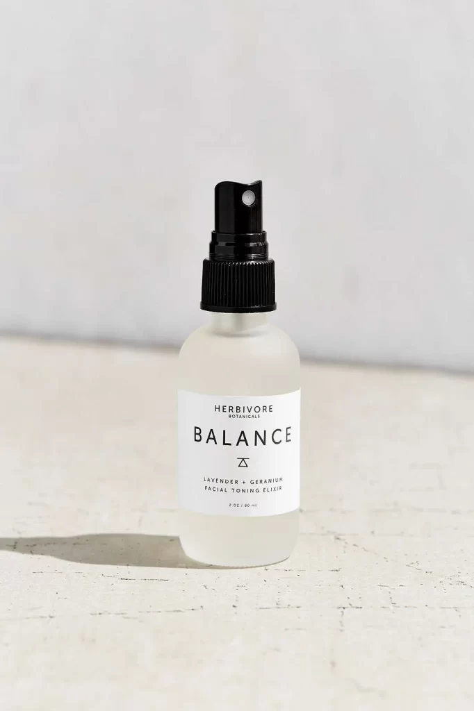 Facial Toning Elixir Bottle Frosted Glass White Minimalist Skincare