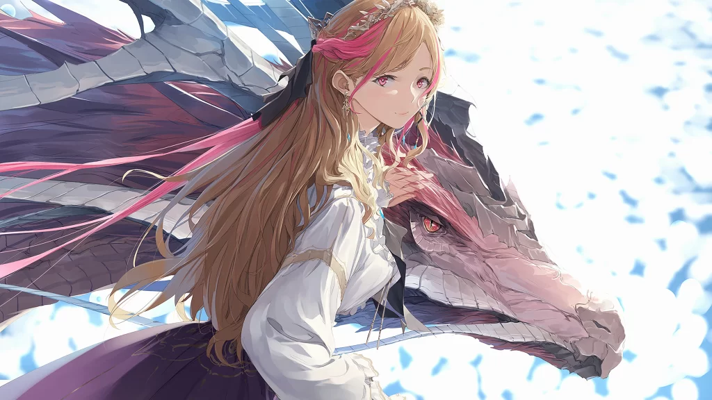 Fantasy Character Dragon Pink Blue White