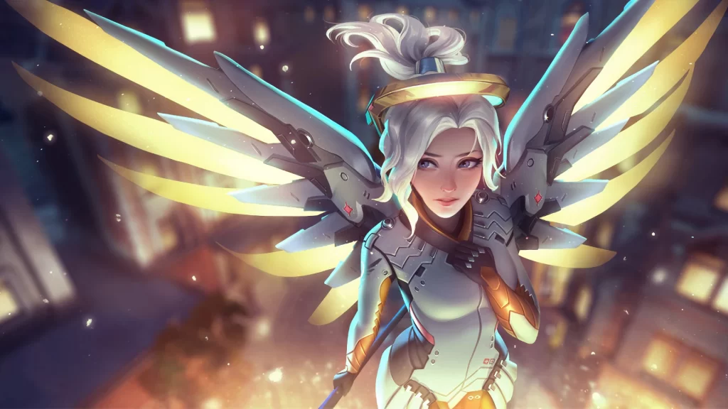 Fantasy Character Silver Yellow Blue Sci