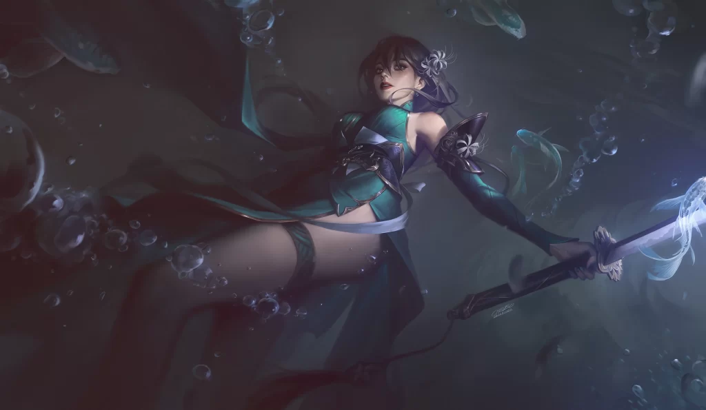 Fantasy Character Teal Blue Dark Ethereal