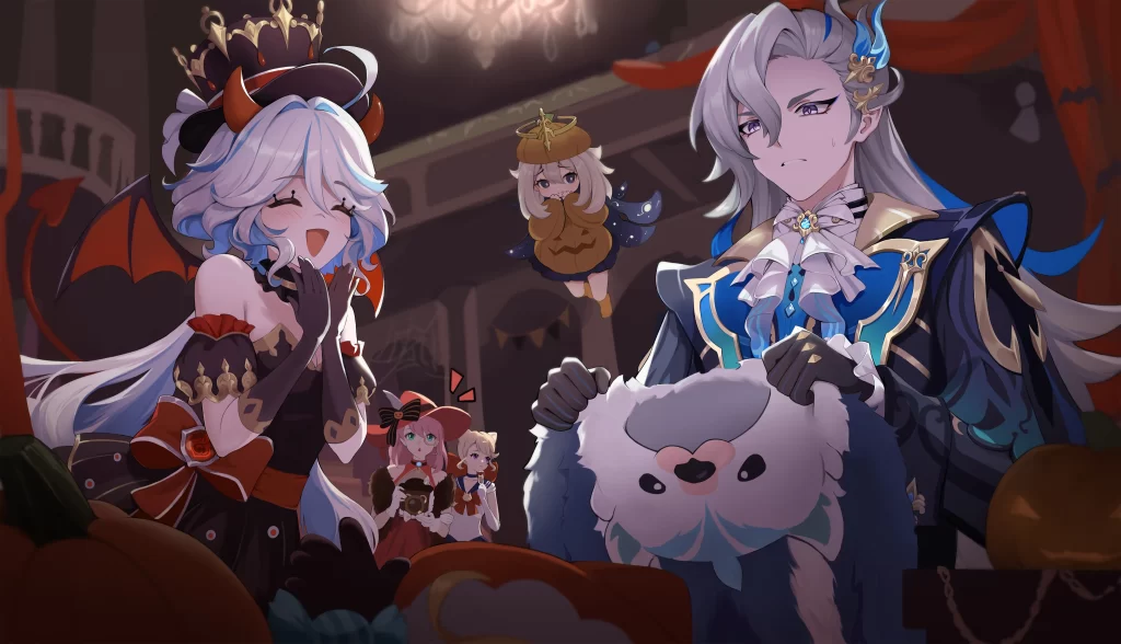 Fantasy Characters Blue And White Dark