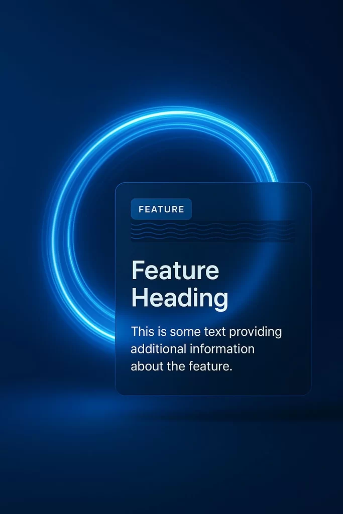 Feature Heading Blue Light Circular Dark