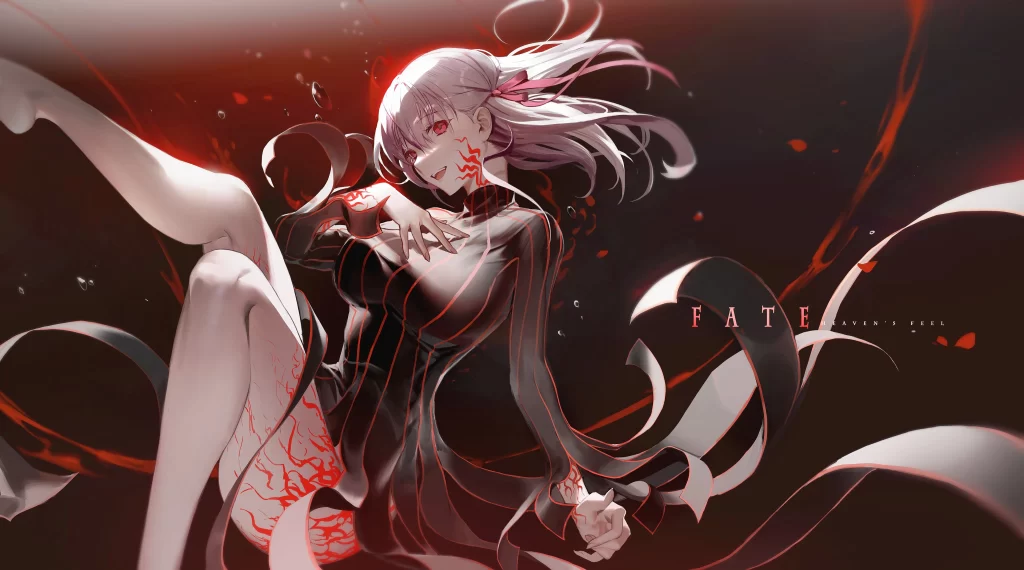 Female Character Red Black White Dark