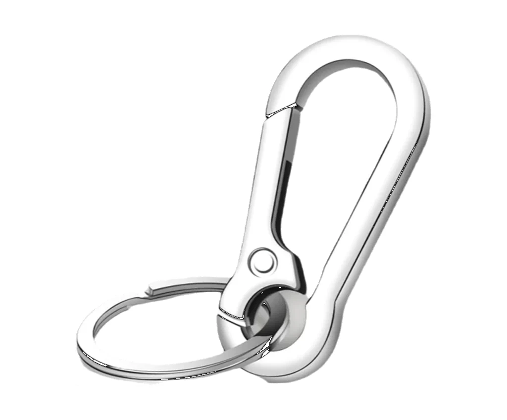 Carabiner Silver Metal Keychain Bolt