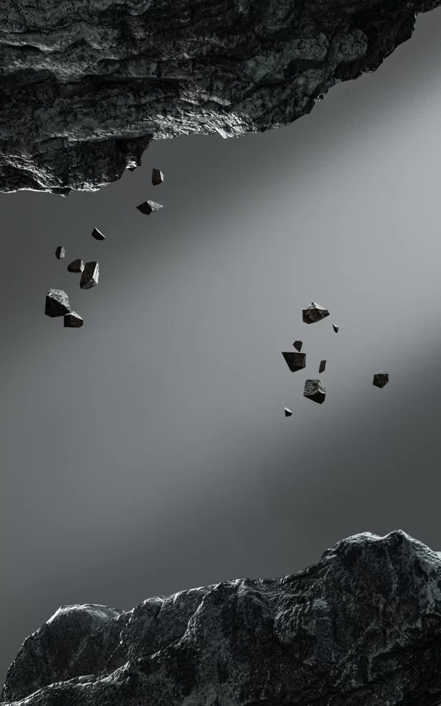 Floating Rocks Monochrome Surrealism Abstract Minimalism