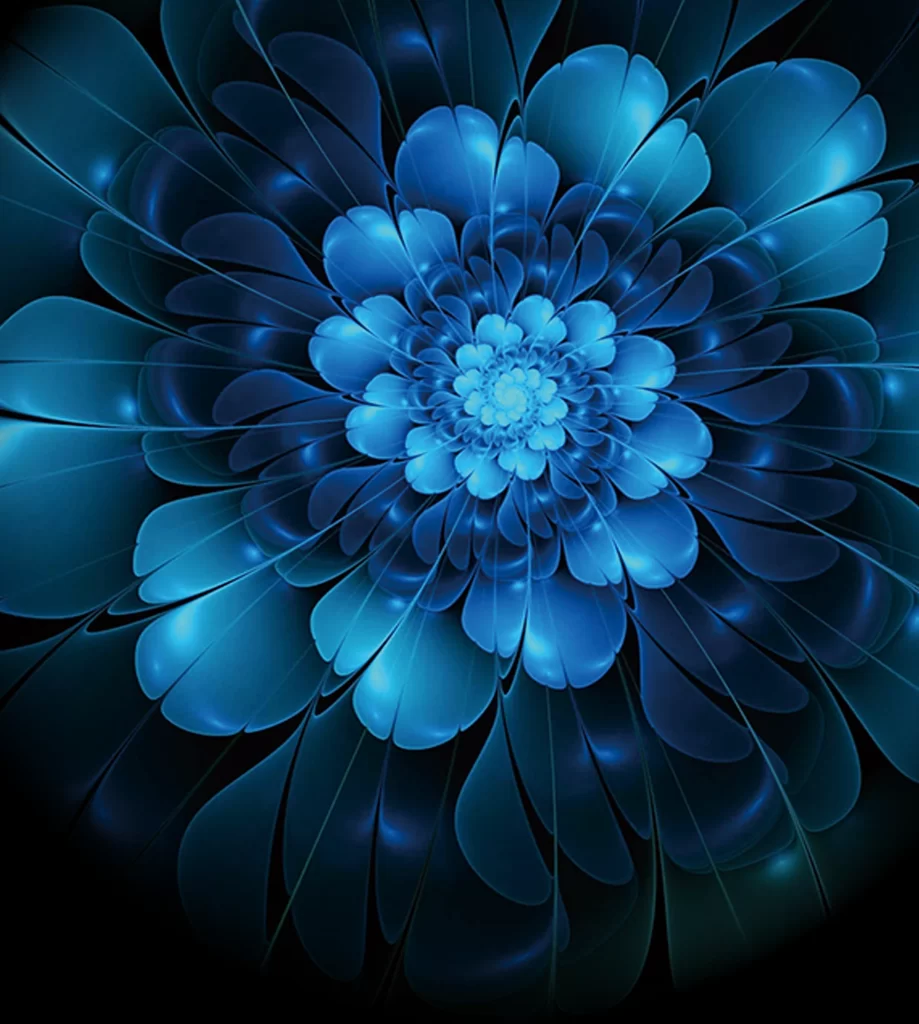 Flower Blue Black Abstract