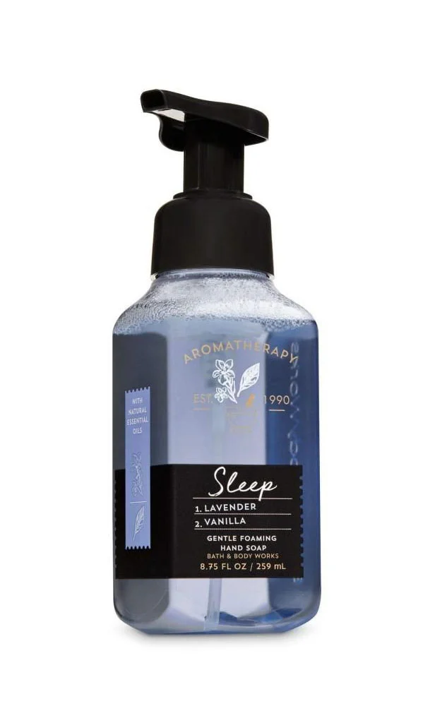 Foaming Hand Soap Bottle Black Pump Aromatherapy Sleep Lavender Vanilla
