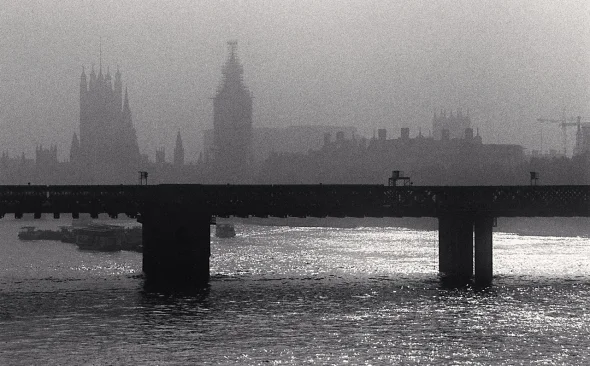 Foggy Bridge Dramatic Atmospheric Cityscape