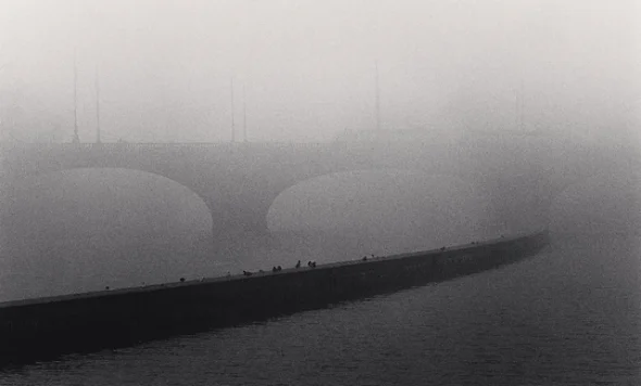 Foggy Bridge Dramatic Atmospheric Cityscape