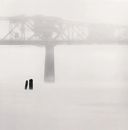 Foggy Bridge Minimalist Mysterious Atmospheric