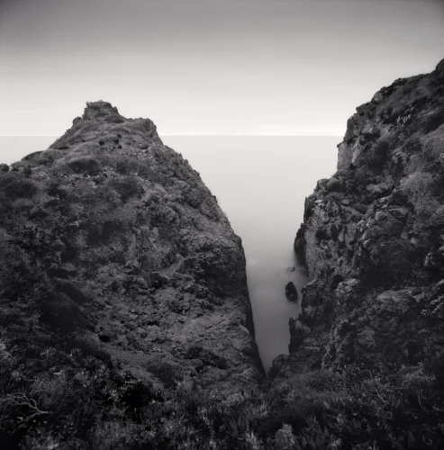 Foggy Dramatic Textured High Contrast Mysterious Mountain