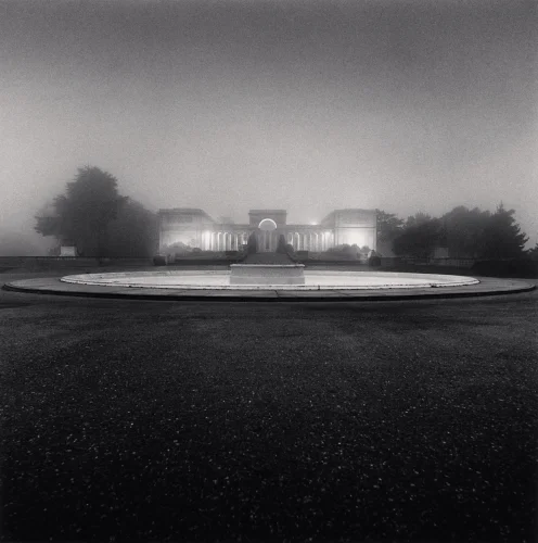 Foggy Monument Dramatic Atmospheric Architecture