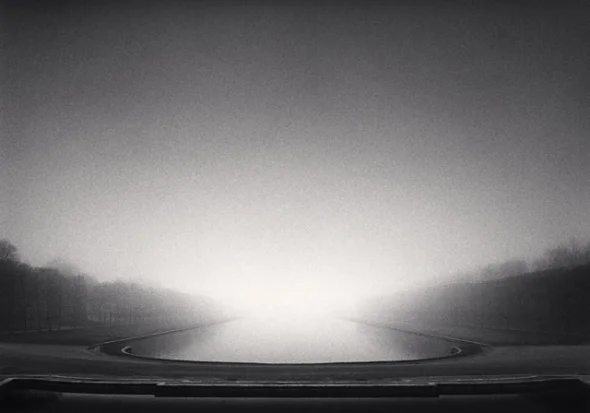 Foggy Monument Minimalist High Contrast Mysterious Atmospheric