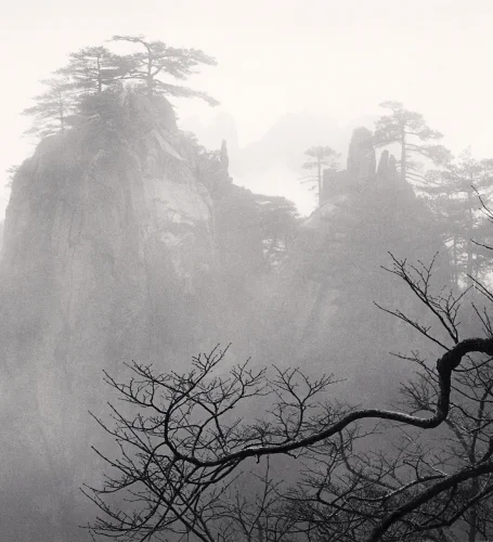 Foggy Mountain Dramatic Textured High Contrast Mysterious Nature
