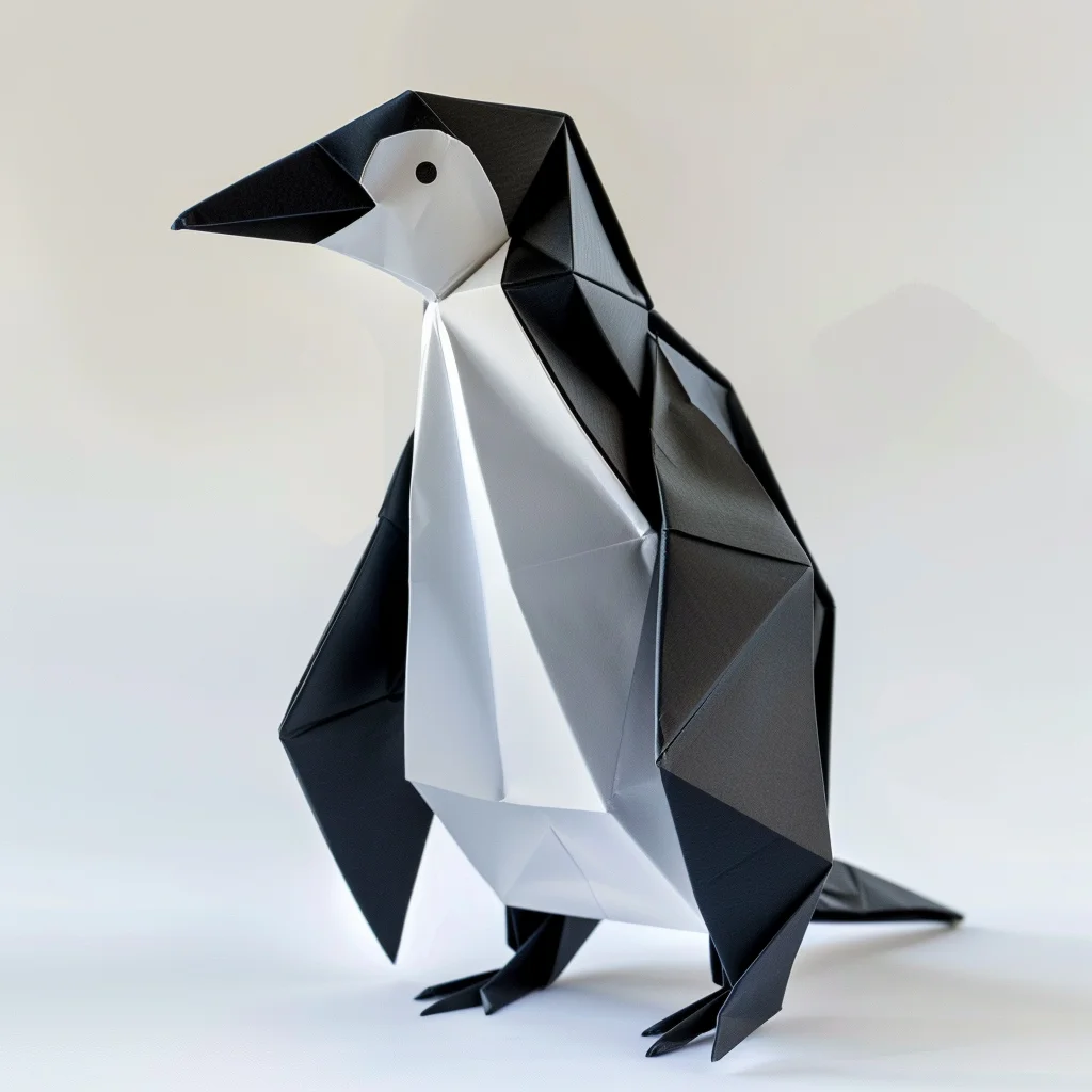 folding origami art penguin paper