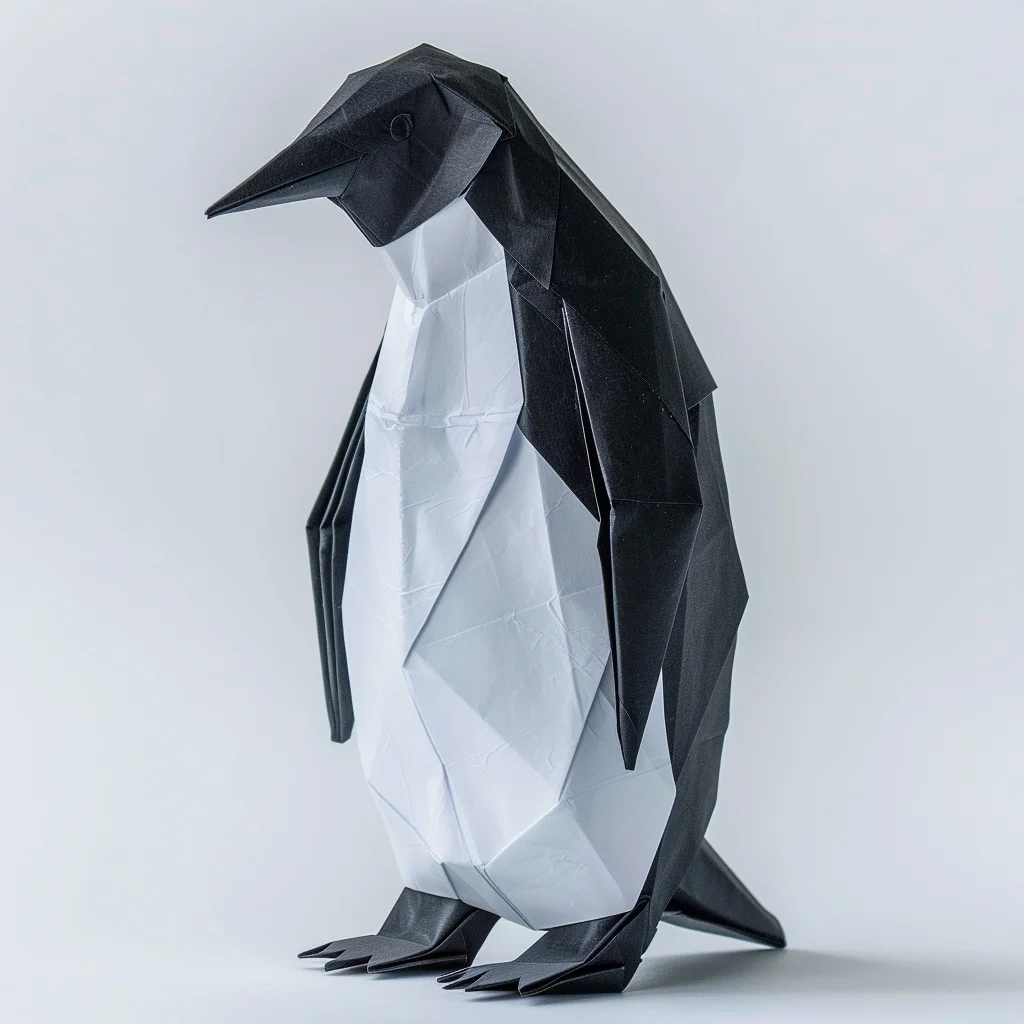 folding paper origami art penguin