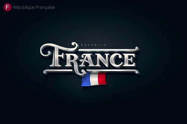 France Flag Blue White Red Text