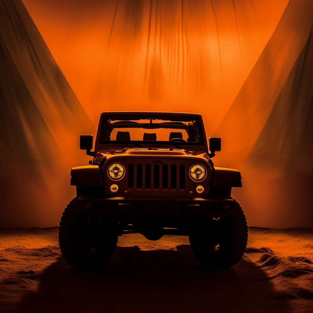 front wrangler orange photography yellow silhouette JEEP
