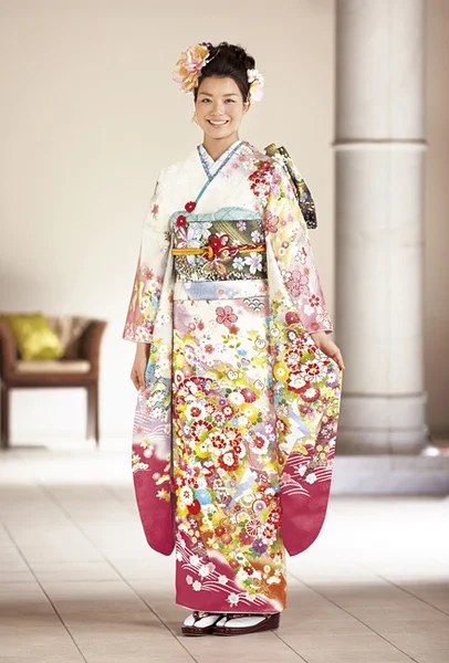 Furisode Floral Cherry Blossom Elegant Ceremonial