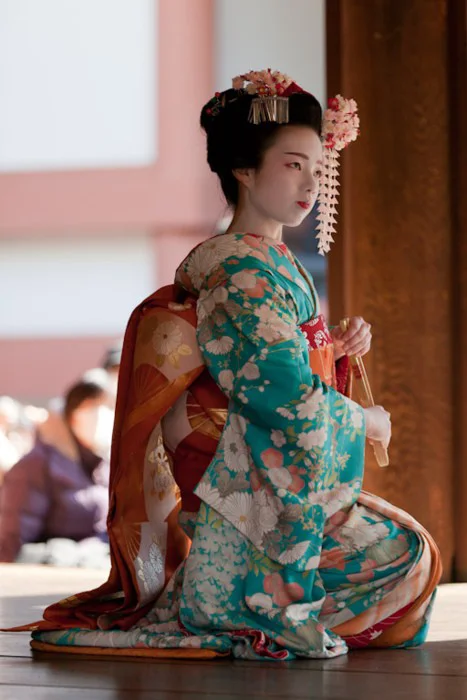 Furisode Kimono Floral Cherry Blossom Elegant Ceremonial