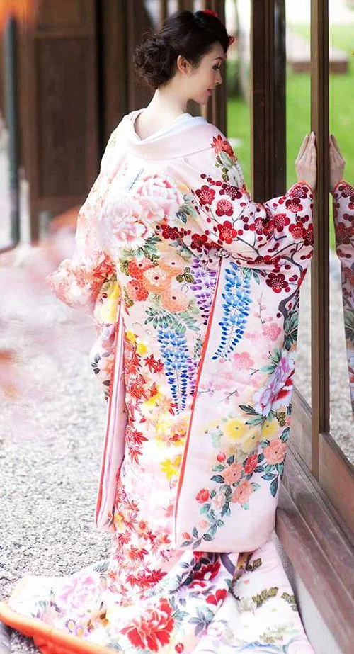 Furisode Pink Floral Cherry Blossom Elegant Ceremonial