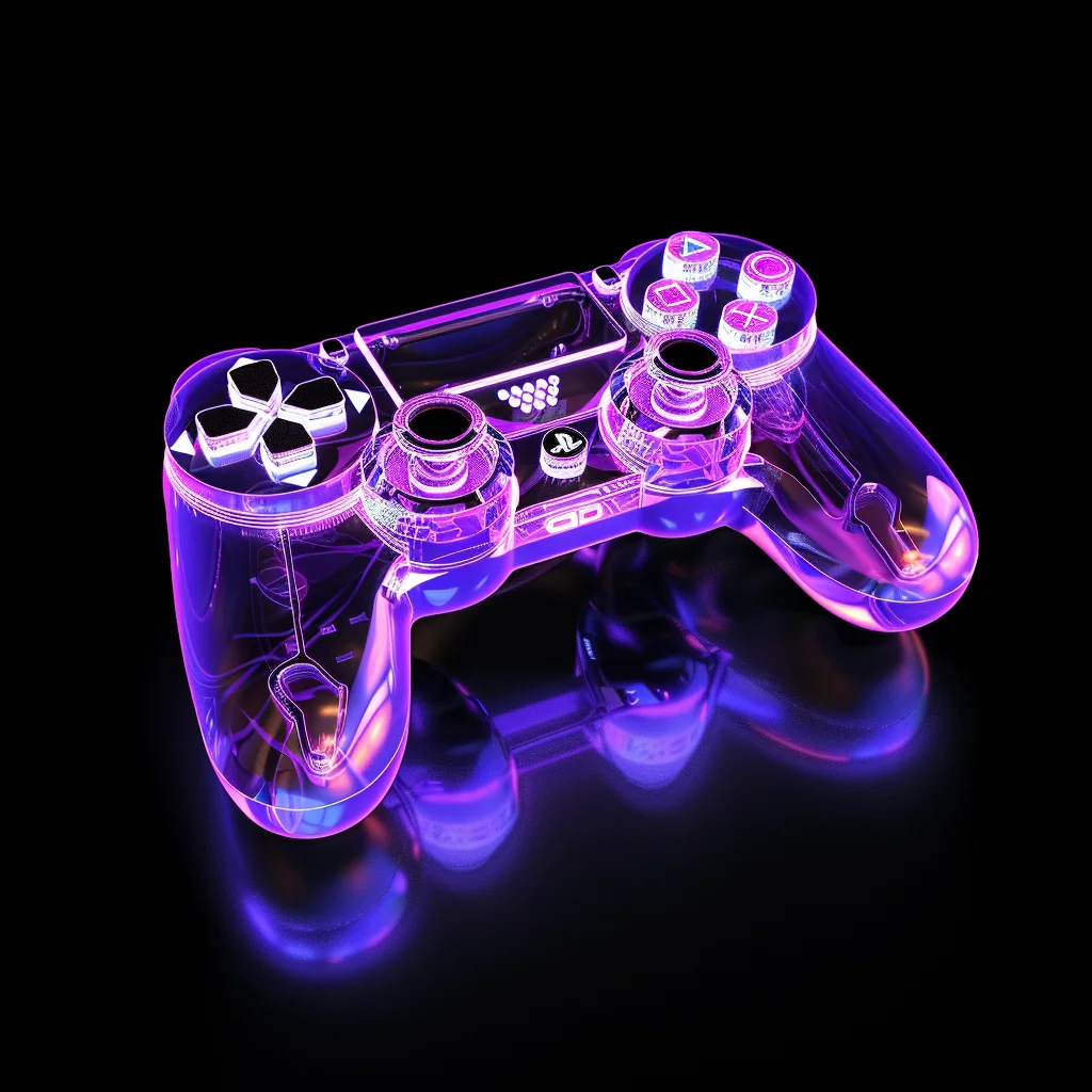 game gamepad 3D blue purple transparent structure
