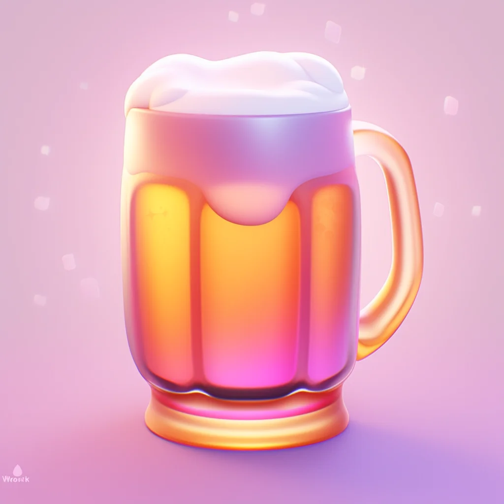 game icon lovely 3D beer glass cute cartoon