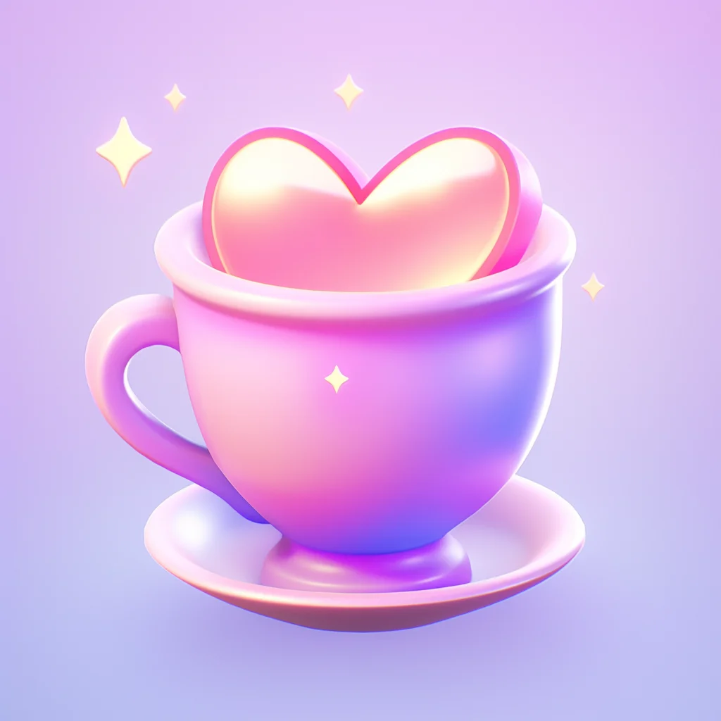 game icon lovely 3D cup tea cute cartoon