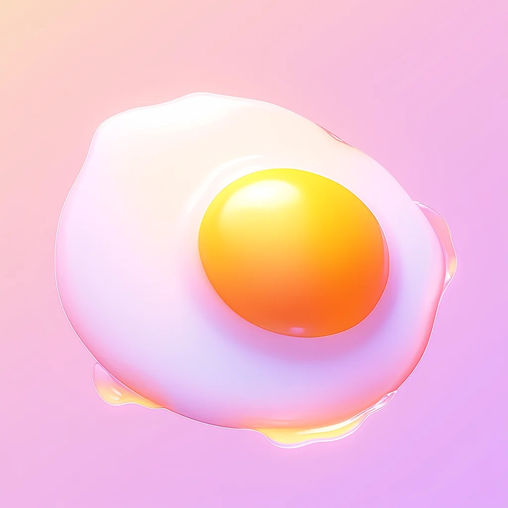 game icon lovely 3D fried egg cute cartoon