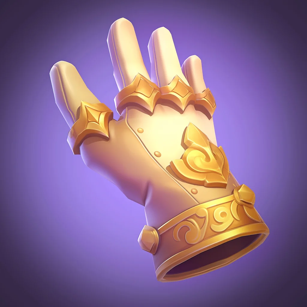 game icon lovely 3D glove golden cute cartoon