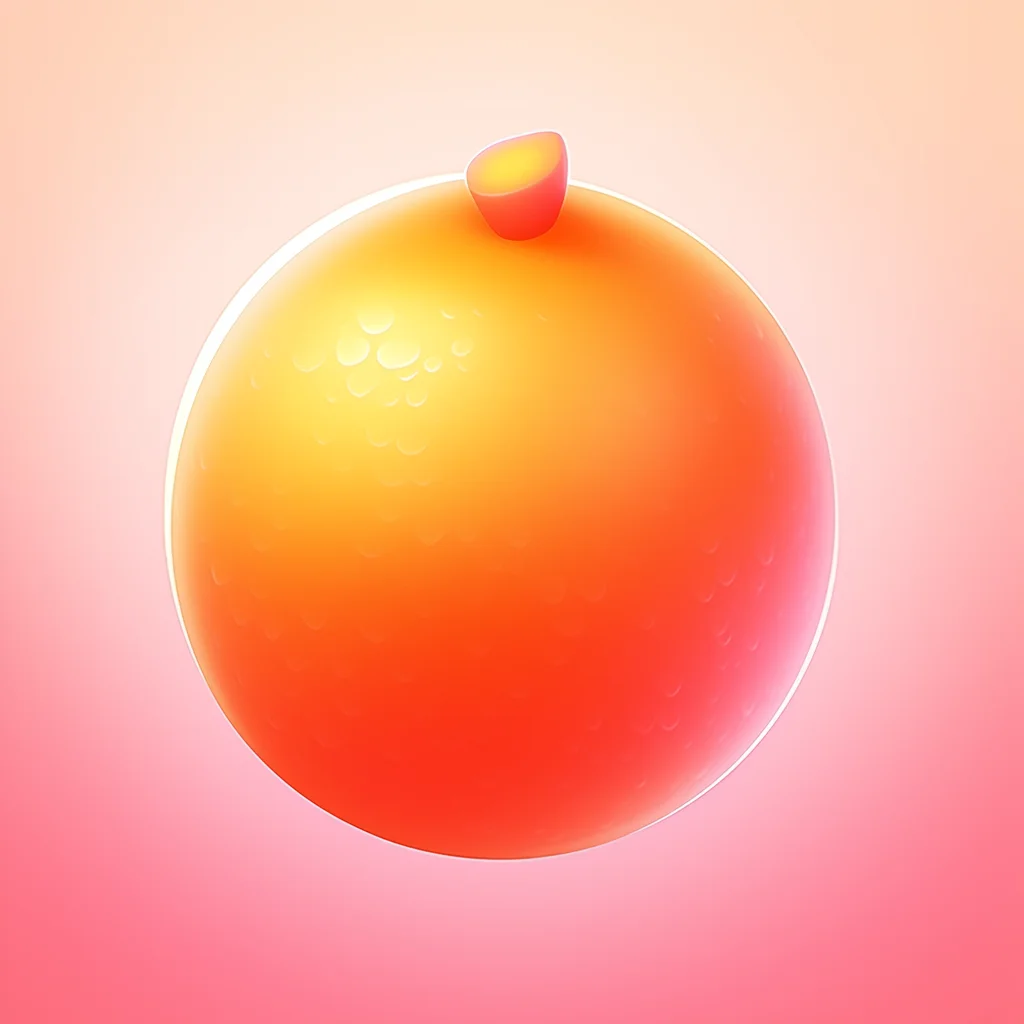 game icon lovely 3D orange tangerine cute cartoon