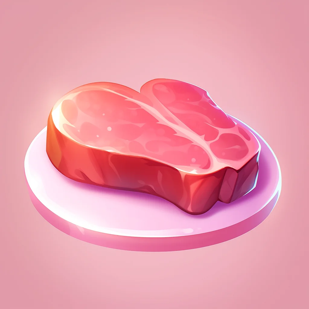 game icon lovely 3D steak meat cute cartoon