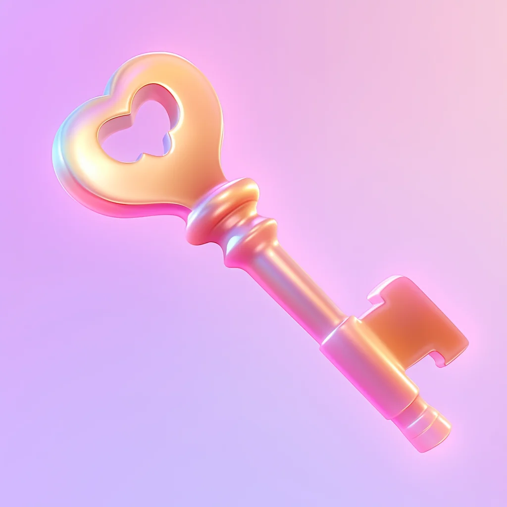 game icon lovely key cartoon cute 3D