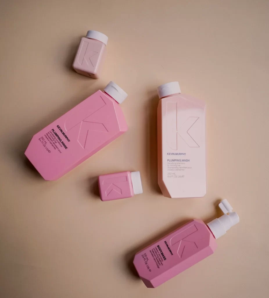 Geometric Haircare Bottle Pink Plastic Modern Design